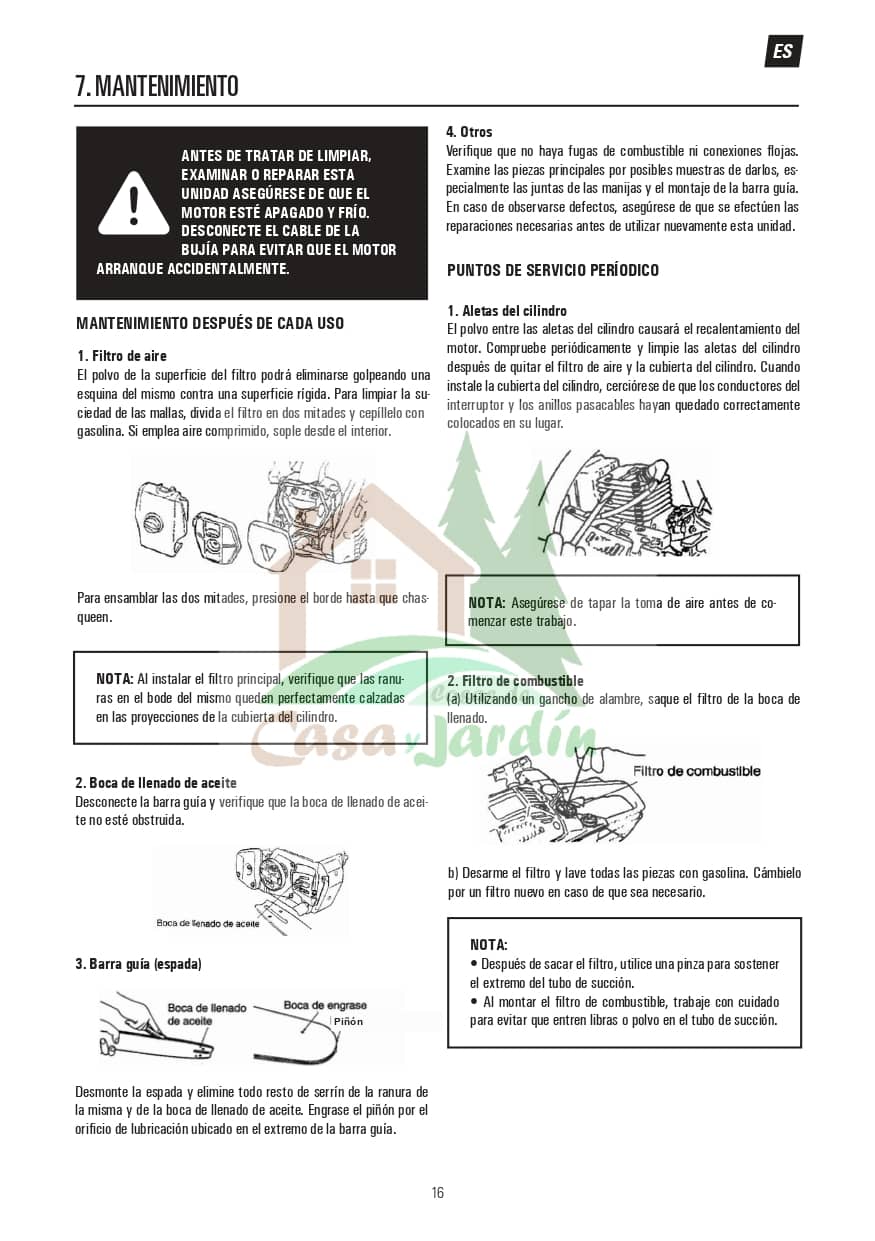 Pag. 16 - Instrucciones desbrozadora LHD52L